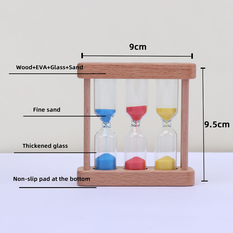 Фабрика может быть настроена 3 в 1 часовой песчаный песчаный таймер для кухни для кухни Европейский творческий деревянный металлический вращающийся таймер песочных часов