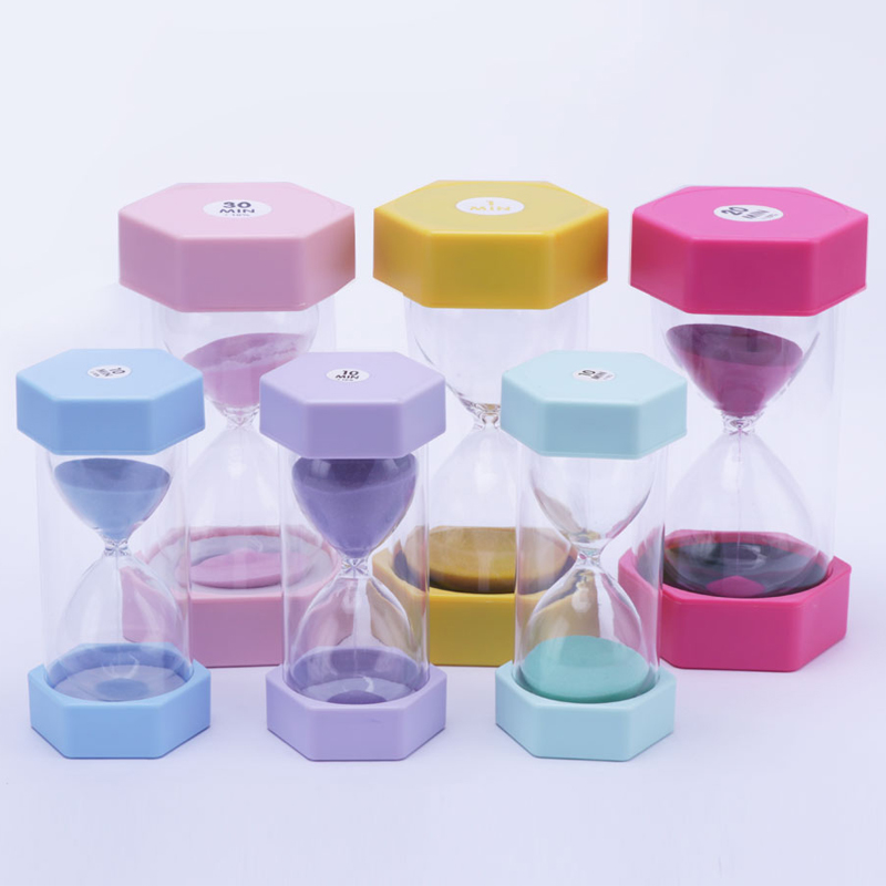 30 -минутный учитель Песчаные часы фиолетовые шестигранные пластиковые песчаные часы для домашних украшений и образования