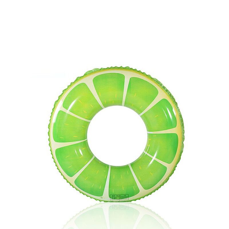 Зеленый ПВХ пляжный бассейн надувной фруктовый плавание кольцо