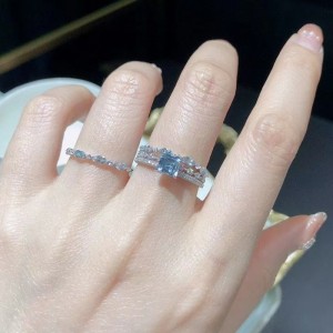 Aquamarine Double Design Gemstone Ring для девушки