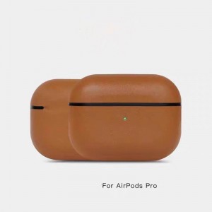 Корпус Airpods Pro Leather, подлинный ретро-масляный восковой восковой корпус кожа, полностью сделанный вручную, передний светодиод, (тем...