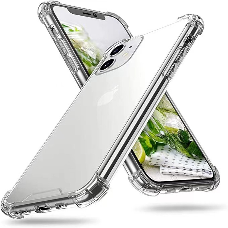 Подходит для Apple 13PROMAX PHONE CASE Прозрачный корпус по воздушной безопасности All-включений в силиконовый телефон.