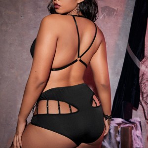 Цепная детализация кольцо связано вырезать набор сексуального нижнего белья