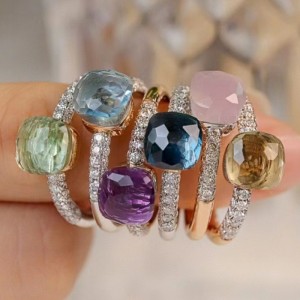 18k/14k/10k/9k золото с натуральным каменным кольцом