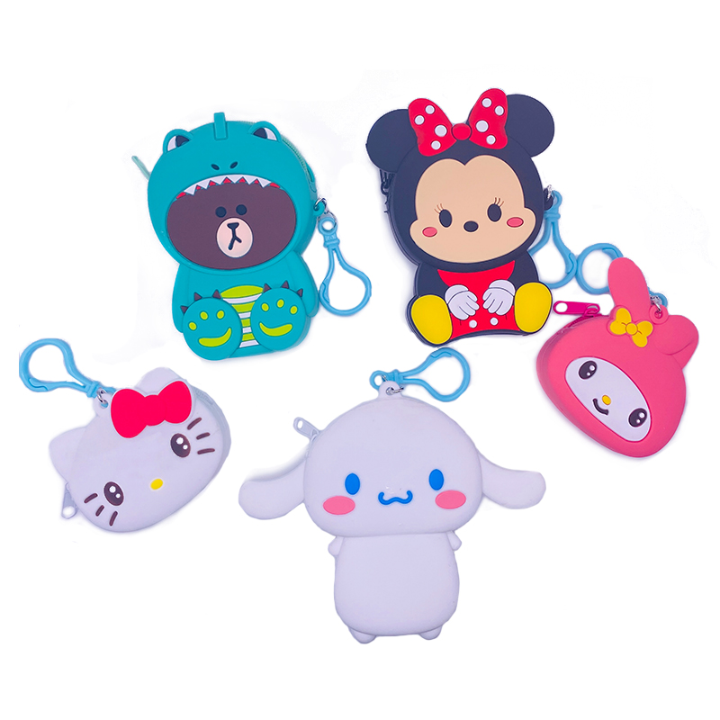 Симпатичные и маленькие картонные персонажи силиконовые эмалевые сумки для детей