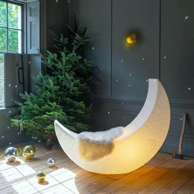 Светодиодный световой свинг -стул Outdoor/indoor Пластиковая лунная лампа