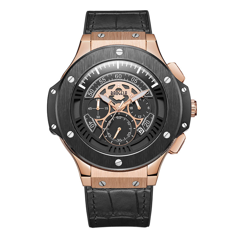 Baogela Hommes Montres Hommes Horloge de Luxe Marque Quartz Sport Montre Rose Chronographe Mode Montre-Bracelet Pour Hommes1910