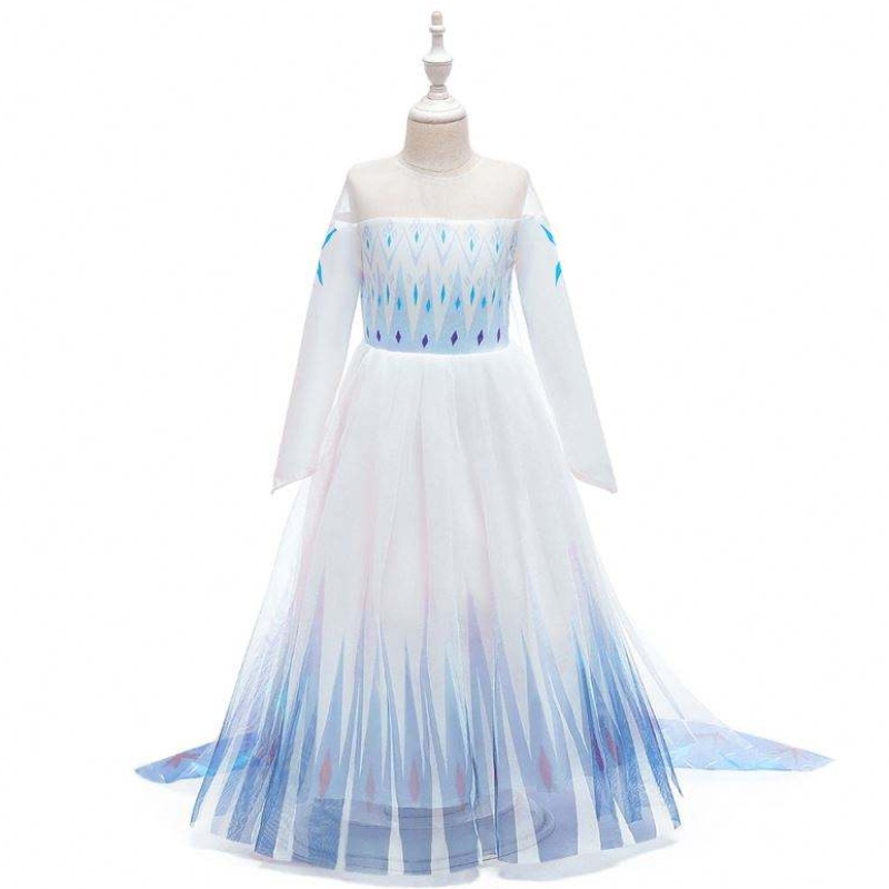 Baige New Design Girls Anna White Dress Plort Party Party Up Princess Elsa Movie Compan