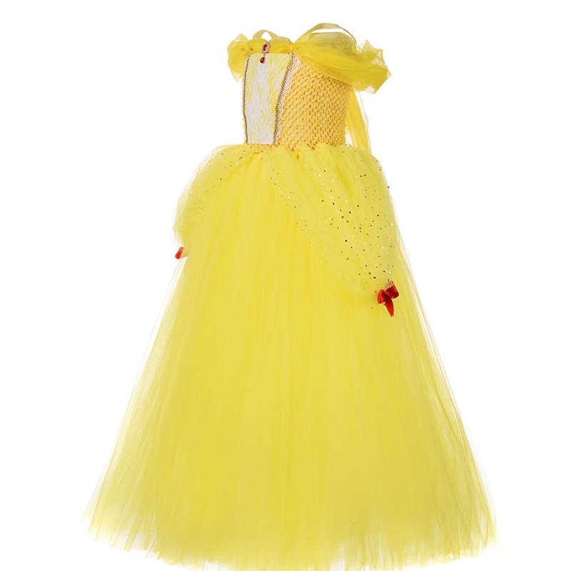 Девушка Belle Princess Dress Kids Beauty и The Beast Costume Girl Baby Christmas Princess Dryet Guteer Famous Fany Dress