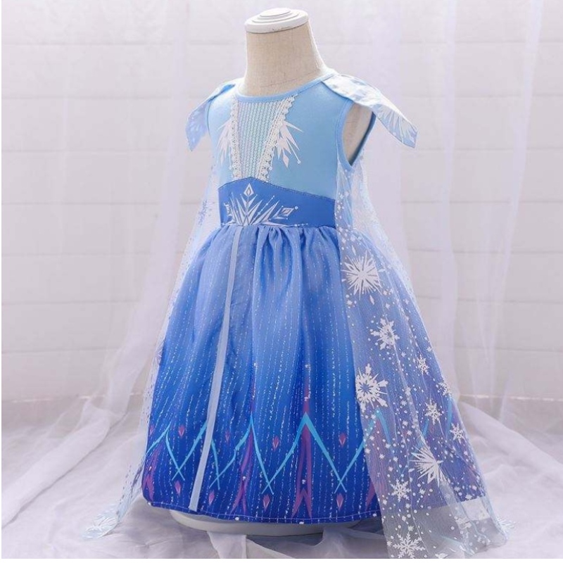 Baige Girls Summer Dress Newborn Baby Elsa 2 Blue Girl Party Платье BX1730