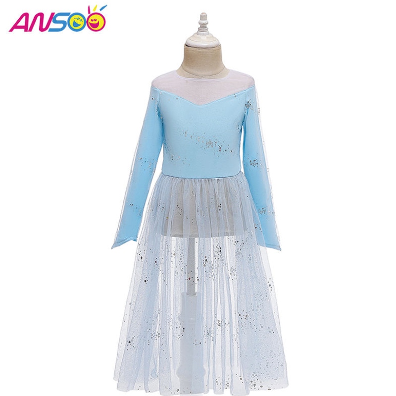 Ansoo Dress Up 2 принцесса Эльза Анна Модное платье костюм Elsa 2 Movie 2 Платье для 2-13-летних девочек