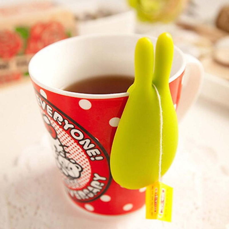 Держатель чайного пакета в форме кролика, зажима с зажимами чашки для чая, силиконовые зажимы с силиконовым чай