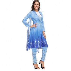 2022 Новое прибытие взрослая снежная королева Эльза Кослей Хэллоуин Костюм Женщины HCGD-055