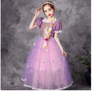 Baige European Style Princess Dress Halloween Party Wear Rapunzel Costum
