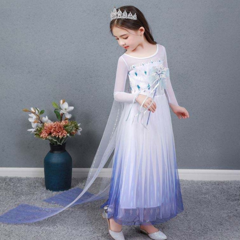 Baige Kids Girl Fancy Cosplay Long Cape Cosplay Party Princess Elsa платье костюм