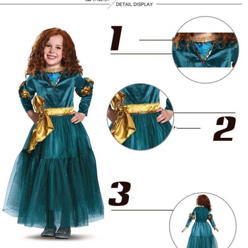 Girl Cosplay Princess Dress Little Adventures средневековая принцесса наряжать костюм костюм мериды для девочек