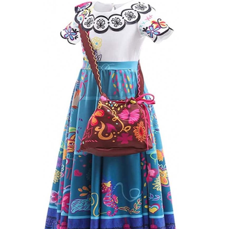костюм Ncanto Mirabel для девочек косплей Изабела Мадригал Принцесса Хэллоуин платье со очками