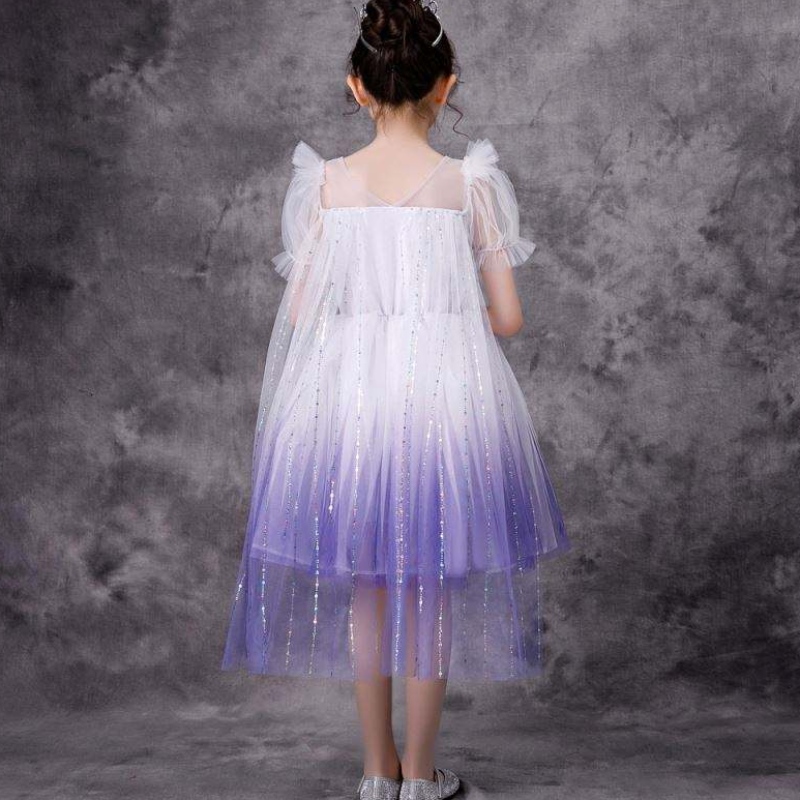 Новая девушка Elsa 2 Aisha White Dress Kids Princess Girls Halloween Princess Dress Tutu Летнее свадебное платье по случаю дня рождения
