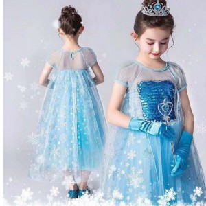 Девушка платье принцесса Эльза в Frore Fance Girl Dress Frome Кружевое платье королевы
