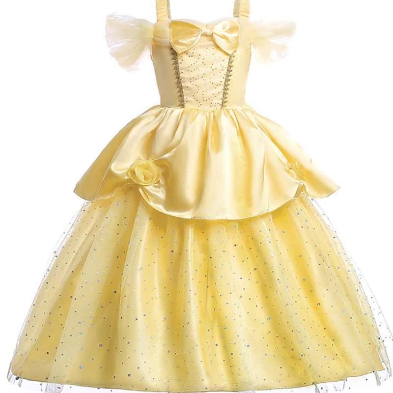 Девушка Belle Princess Dress Kids Beauty и The Beast Costume Girl Baby Christmas Princess Dryet Guteer Famous Fangy Dress 2-10 лет