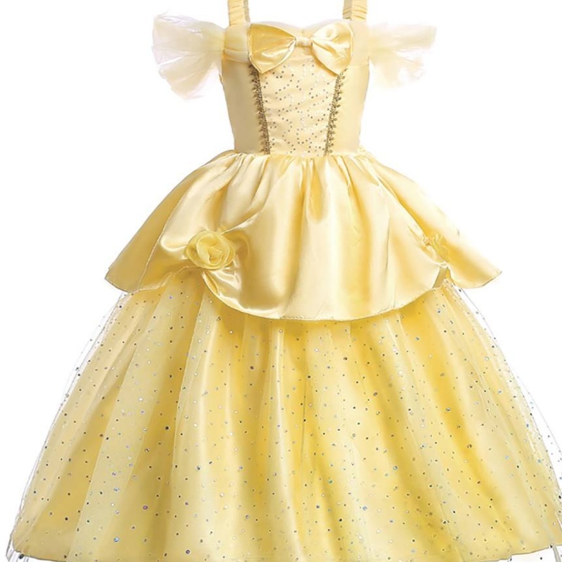 Девушка Belle Princess Dress Kids Beauty и The Beast Costume Girl Baby Christmas Princess Dryet Guteer Famous Fangy Dress 2-10 лет