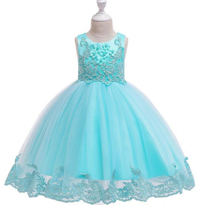 Baige Summer Kids Sequin Party Plore Flower Girl Желцовая кружевная рукавица платья для девочек -день рождения цветочные девушки с сетовые платья