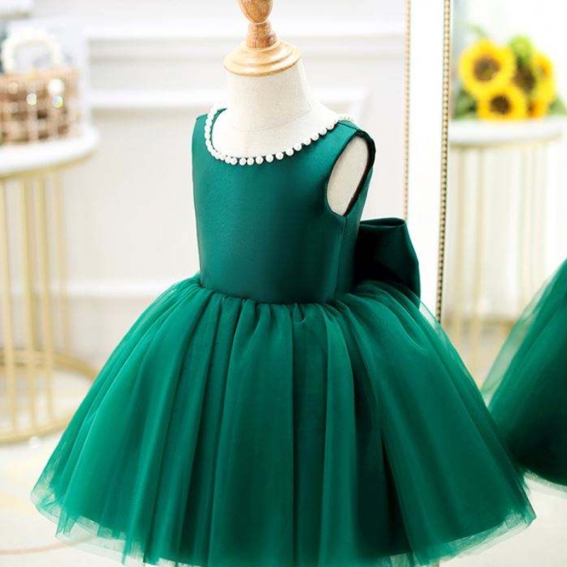 Baige Toddler Princess Flower v Back Beading Dress Mabon Girls День рождения свадебные платья вечеринки