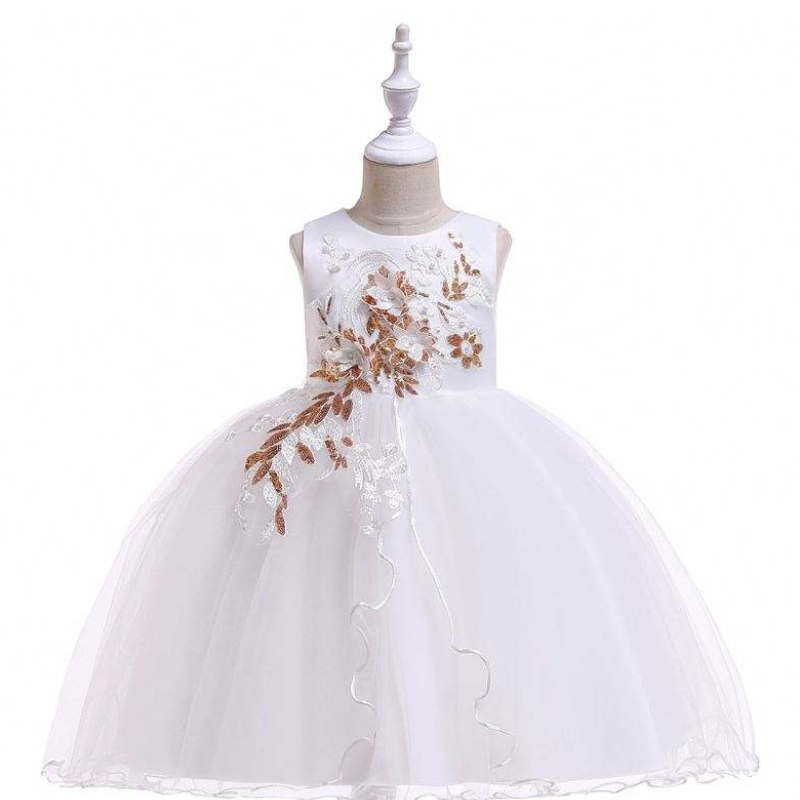 Baige Kids Garments White Flower Girl Платье для вышивки вечеринки носить вечерние платья для девочек L5060