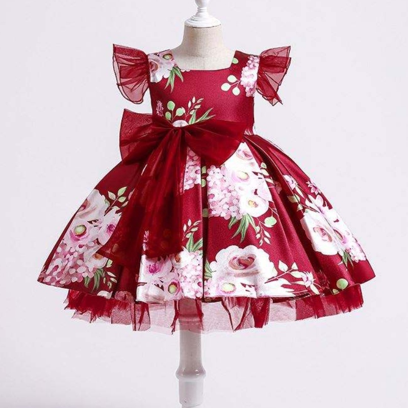 Baige Children Party Displows Dission Prings Printing Wedding Frock Hostess Princess платье xh82028
