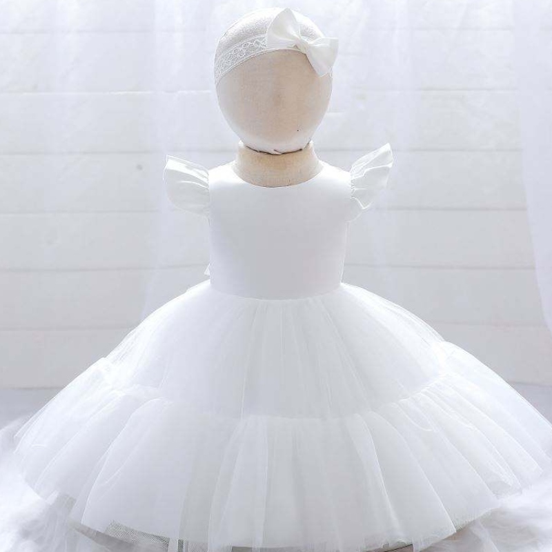 Baige Белые новорожденные девочки -девочки Pufpy Princess Платье рождественское платье 2 года ношение L2038XZ