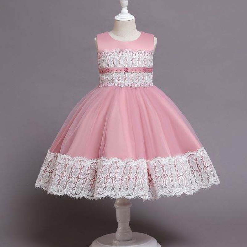 Baige Новое прибытие красивые вышивающие кружевные платья по случаю дня рождения девочка свадебная девочка цветочная девушка платье