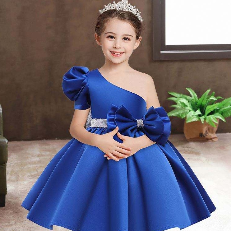 Baige Flower Sequin Girls Lummer Dress Вечеринка и день рождения платья для девочек Торговля детской одеждой L0821