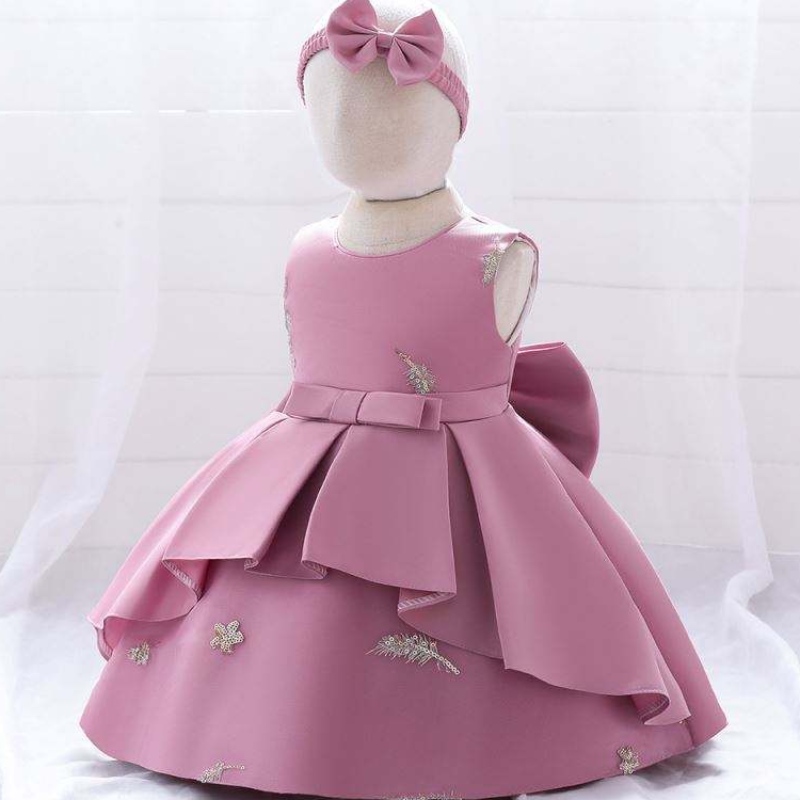 Baige Baby Frock Design 1 Year Birthday Dirtled Girl Princess Clorwless с бесплатной повязкой на голову