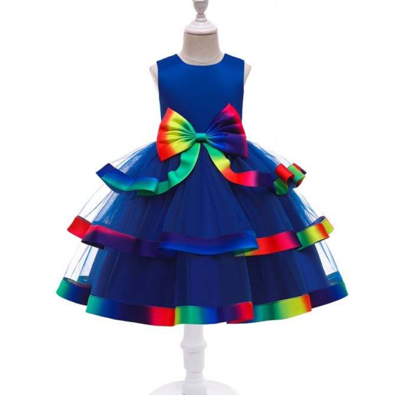 Baige Mabd Girls Liefured Princess Dress New Fashion Kids Wedding Party Wear Ball Plow