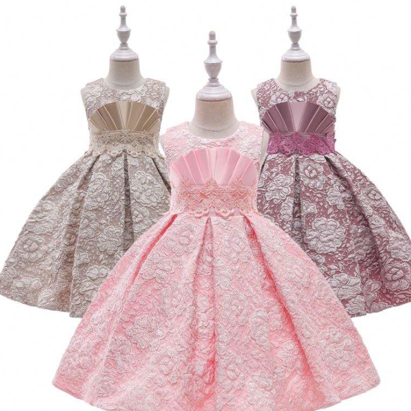 Baige New Arrival сингл jacquard Elegant Mabd Girls Dress Pufpy Frock Frock Girl Dress L5253