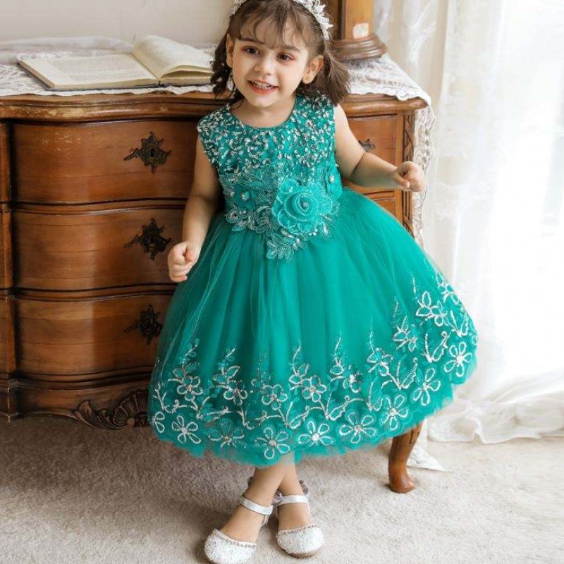 Baige Kids Fancy Emlleckery Flower Dress 0-5 лет девочки Дети Дети. Сетка дизайн стильное свадебное платье для детей для детей