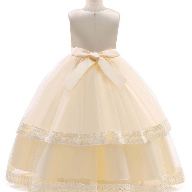 Baige Flower Girl Frock Designs 4-15 лет подростки для свадебного бала платья с кружевным аппликацией.