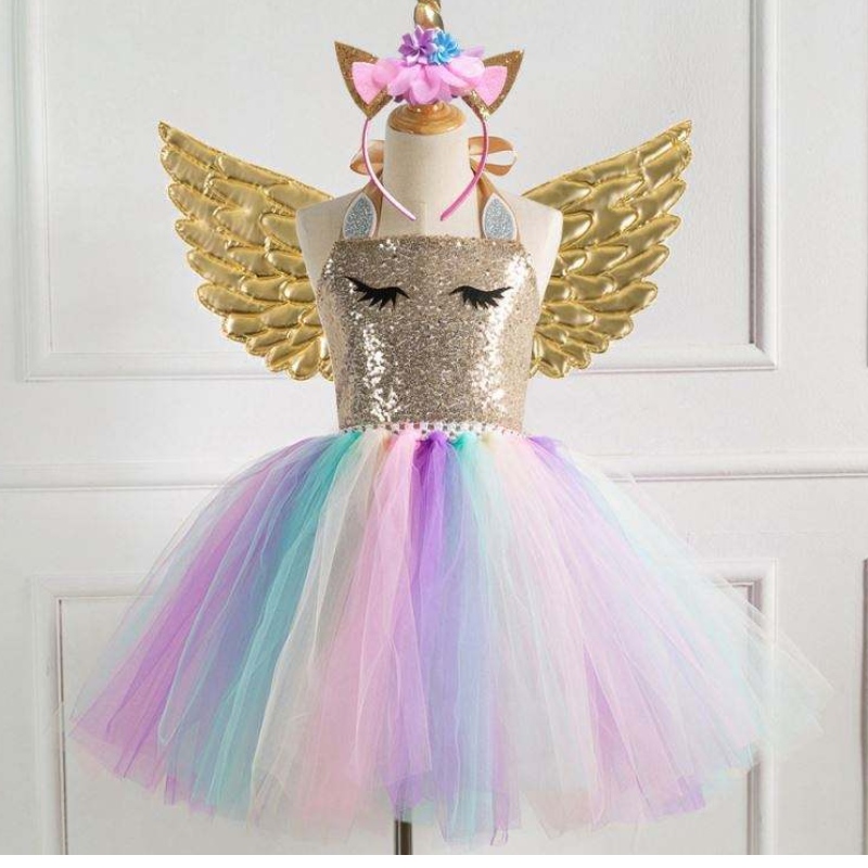 Baige Hot Sale New Style Girls Unicorn Princess Princess Farty Farting Детское свадебное платье