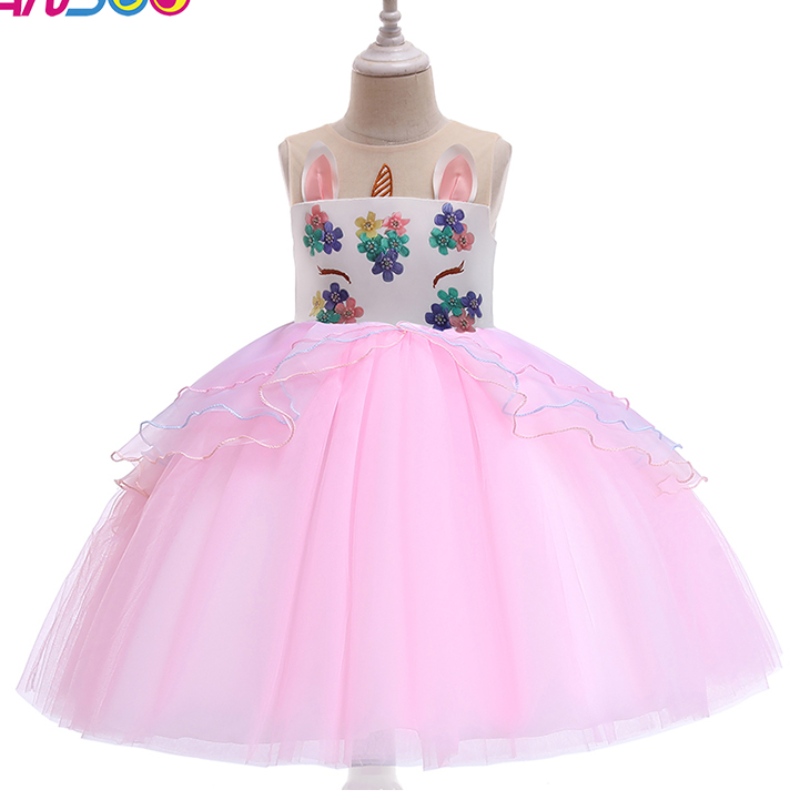 Ansoo Unicorn Princess Flower Girl Платье оптовое детское свадебное плать