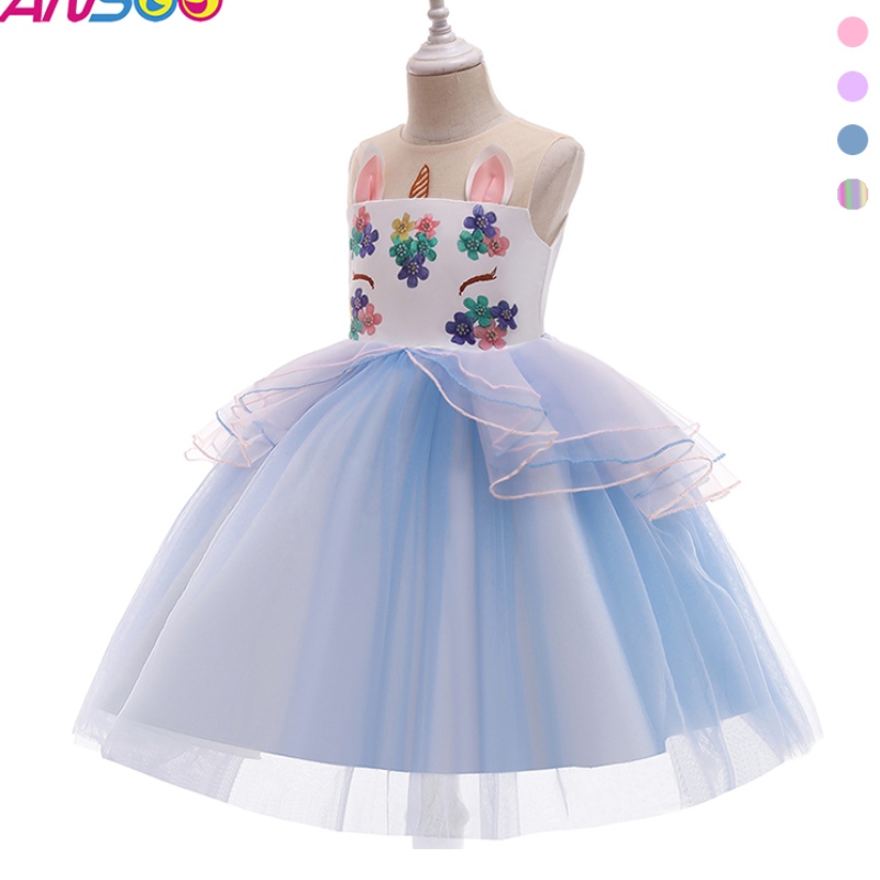 Платье Unicorn Ansoo для девушки Rainbow Tutu Princess Dress Display Dirstight Presom