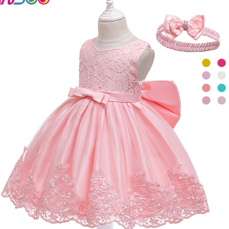 Ansoo New Design Girl \\ Princess Dress Bow Bow Lace Baby Dibeveless Dress для свадебной вечеринки