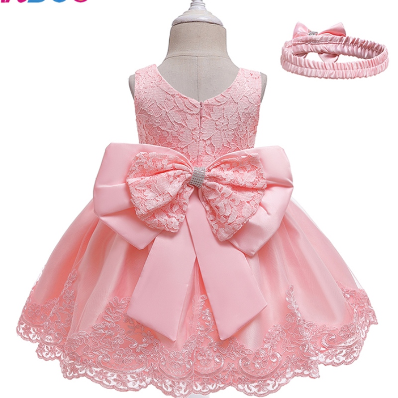 Ansoo New Design Girl \\ Princess Dress Bow Bow Lace Baby Dibeveless Dress для свадебной вечеринки