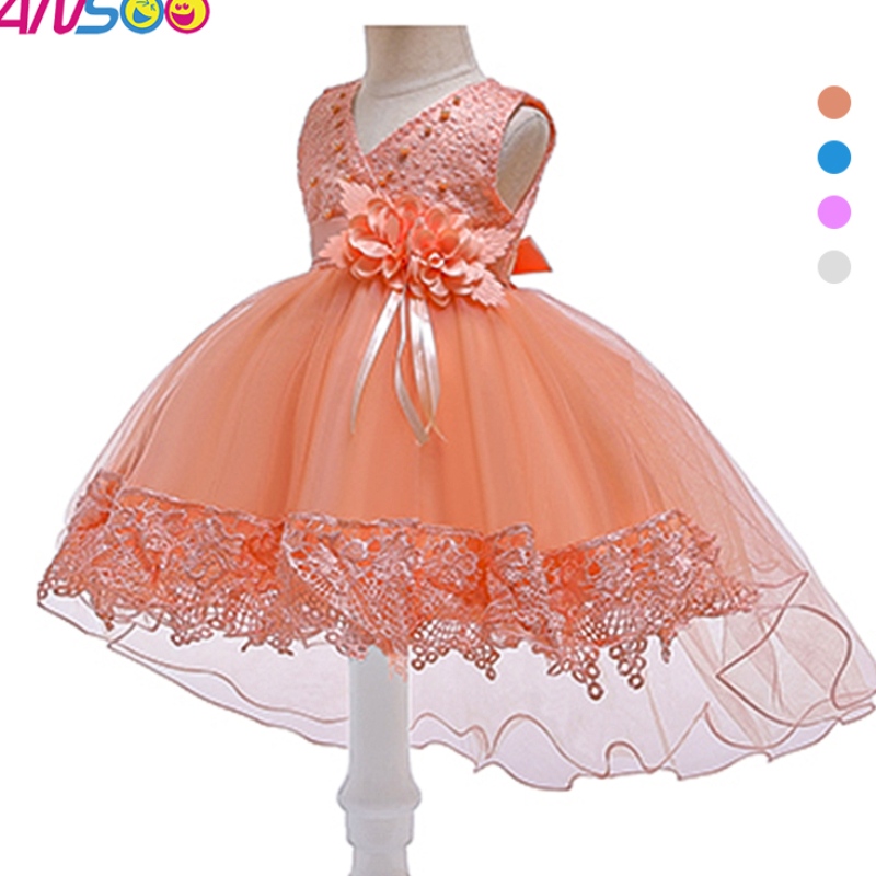 Ansoo European и American Baby Dress Кружевое платье Pink Princess Trainling для 100 -дневной вечеринки