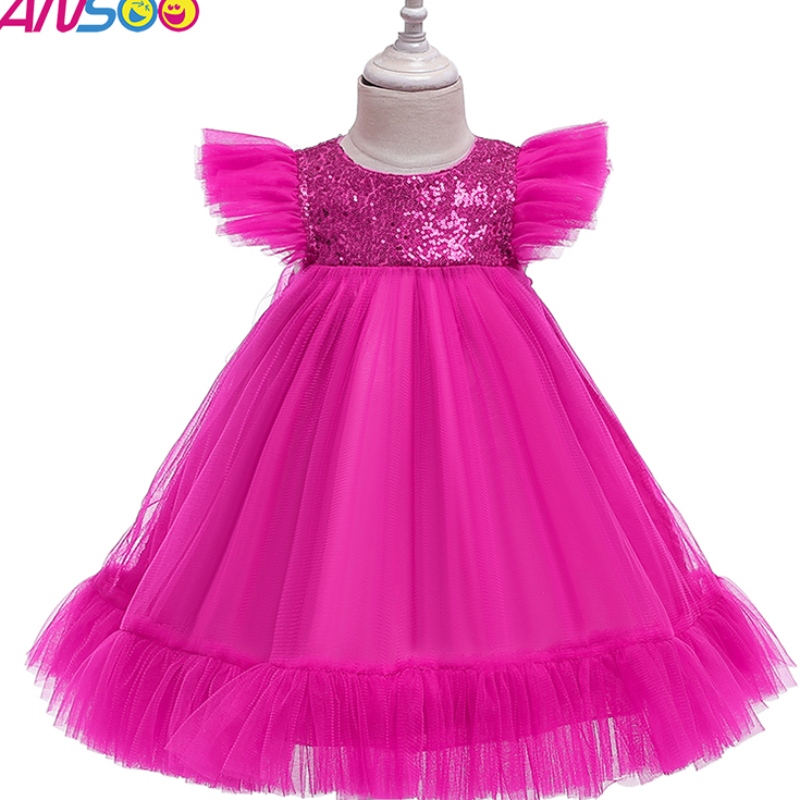 Ansoo European и American Pink Dress Girls \\ New Year Make Princess Dresses 2-4 года детей