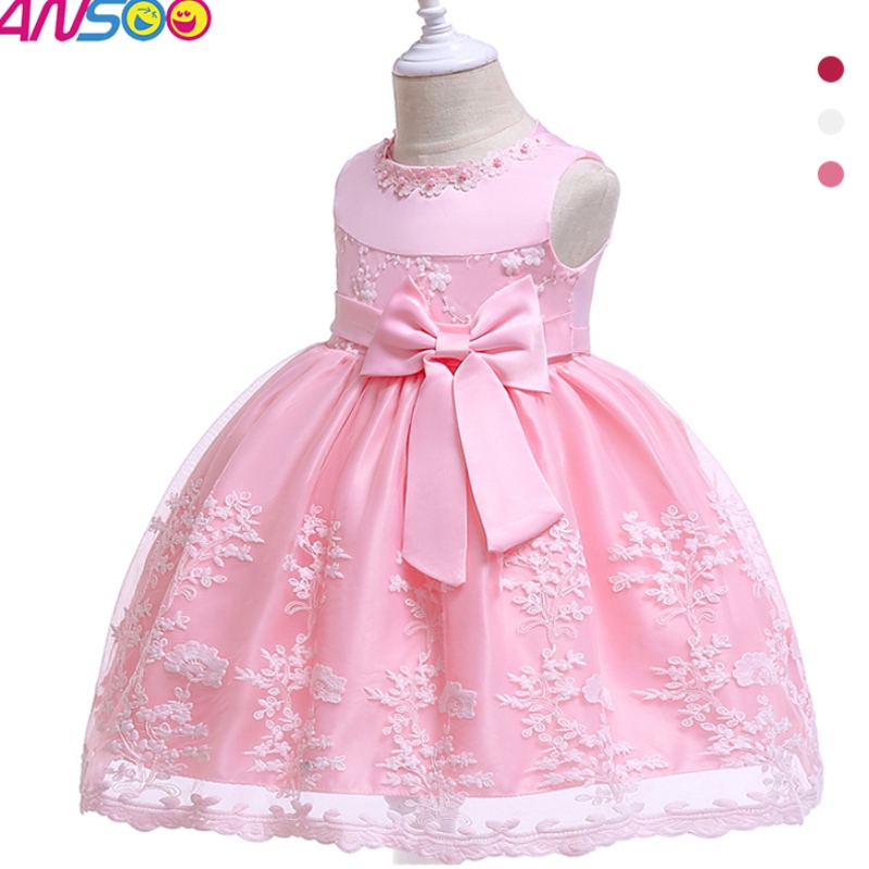 Ansoo Summer Flower Kids Fluffuy Pink Dress для девочек 4Colors Baby Girl