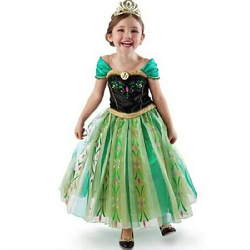 Anna Princess Girls Green Green Dress Comseume Children