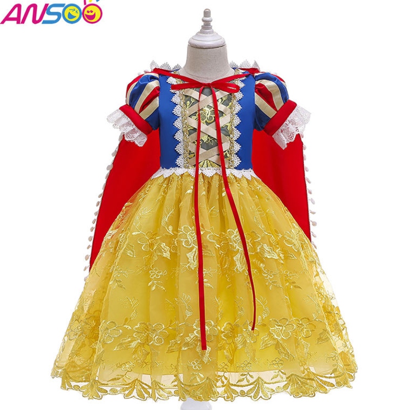 Ansoo 2022 Fancy Girl Princess Dress Halloween и рождественское белоснежное косплей.