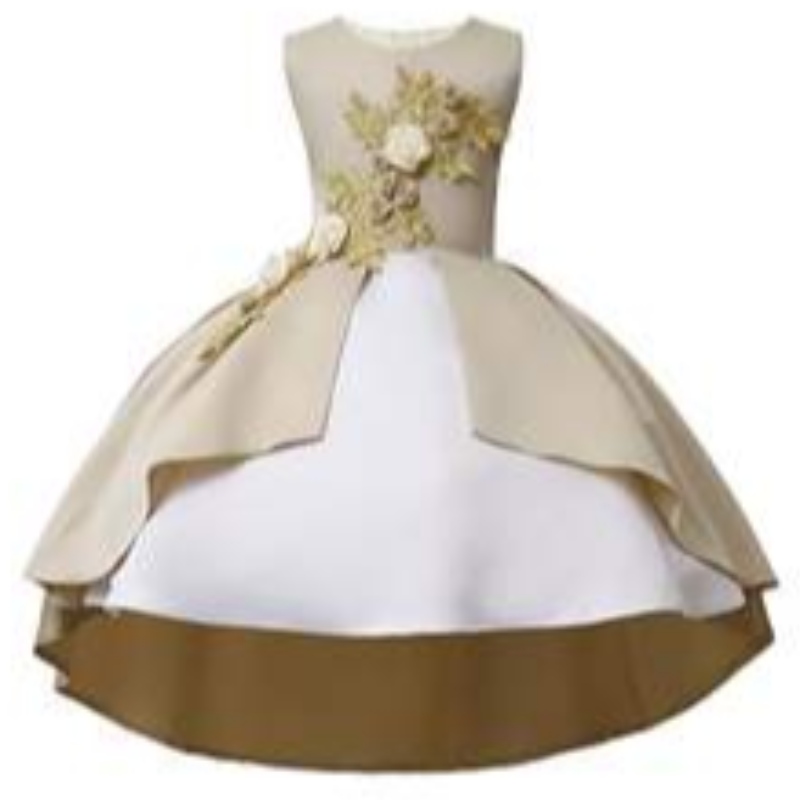 INS Explosion Fancy Kids Party Dress Floral Baby Girl Ball Blow для свадьбы на день рождения