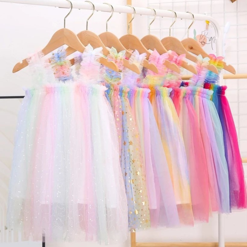 Princess Baby Girls Summer Dutu Dress Brap Stars Stars Stars сетчатая длина колена сарафан 1-6 лет на вечеринку на день рождения