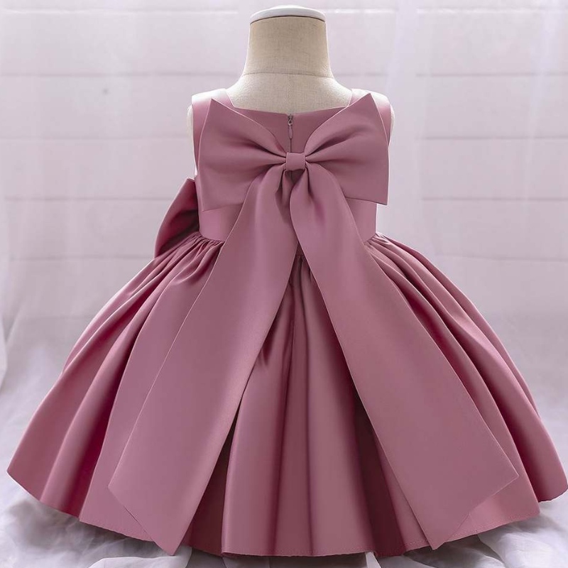 Baige Bowknot Little Girl Princess Dress Fring Western Style без рукавов.